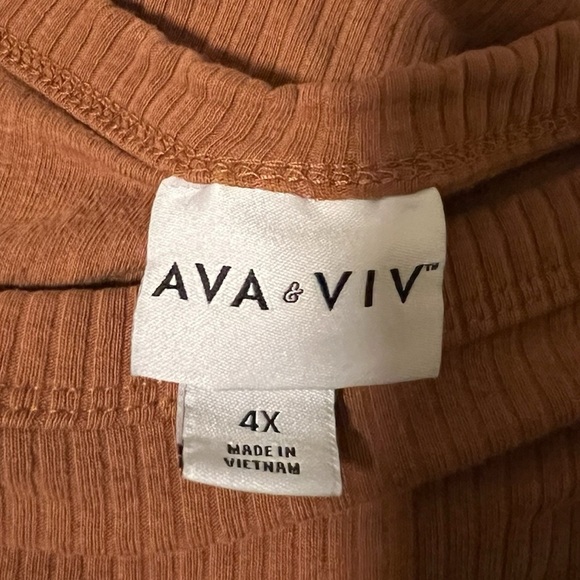 Ava & Viv Women’s Plus Size Dark Orange Ribbed Shirt Size 4X! Great Condition - Picture 3 of 3